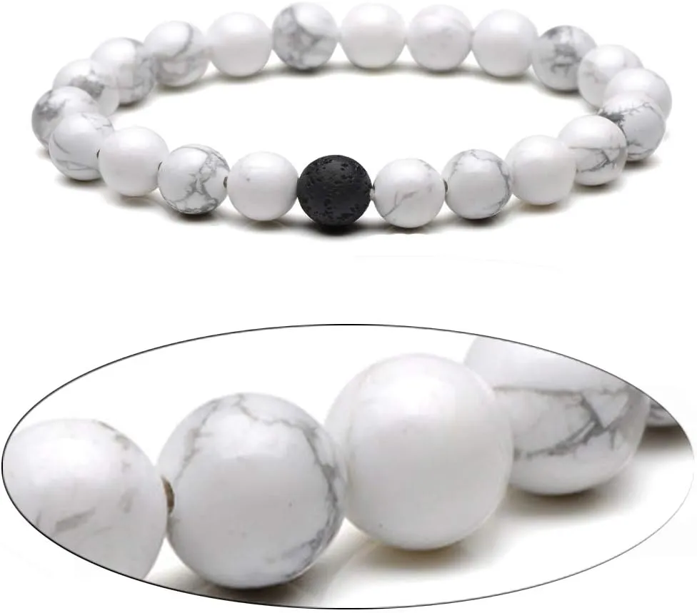 Softones 8MM Lava Rock Beads Bracelet for Men Women,Friendship Couples Gifts Natural Stone Bracelets