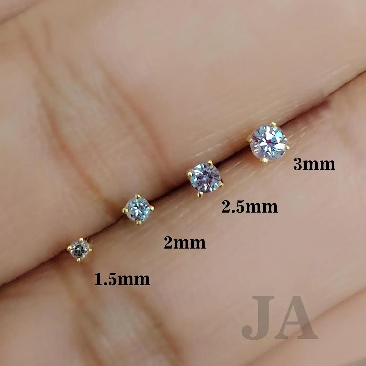Solid 14K Gold Nose Bone Stud Lab-Alexandrite 22G Ball-end Nose Stud - 14K White Gold / 14K Yellow Gold June Birthstone Nose Ring Stud