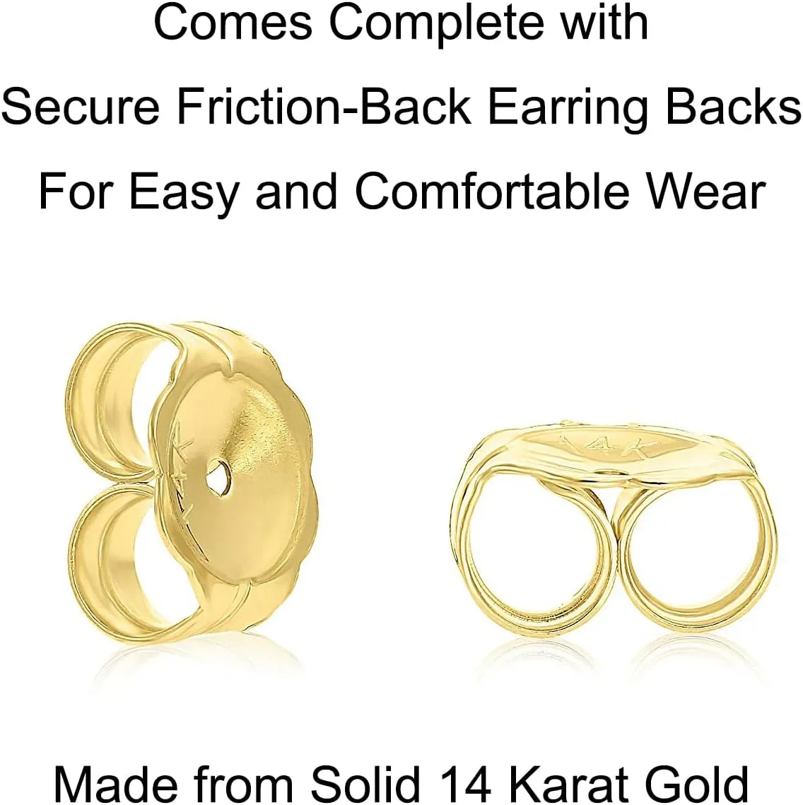 Solid 14K Yellow Gold Round Solitaire Simulated-Birthstone Minimalist Stud Earring