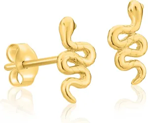 Solid Gold 14k Tiny Snake Stud Earrings