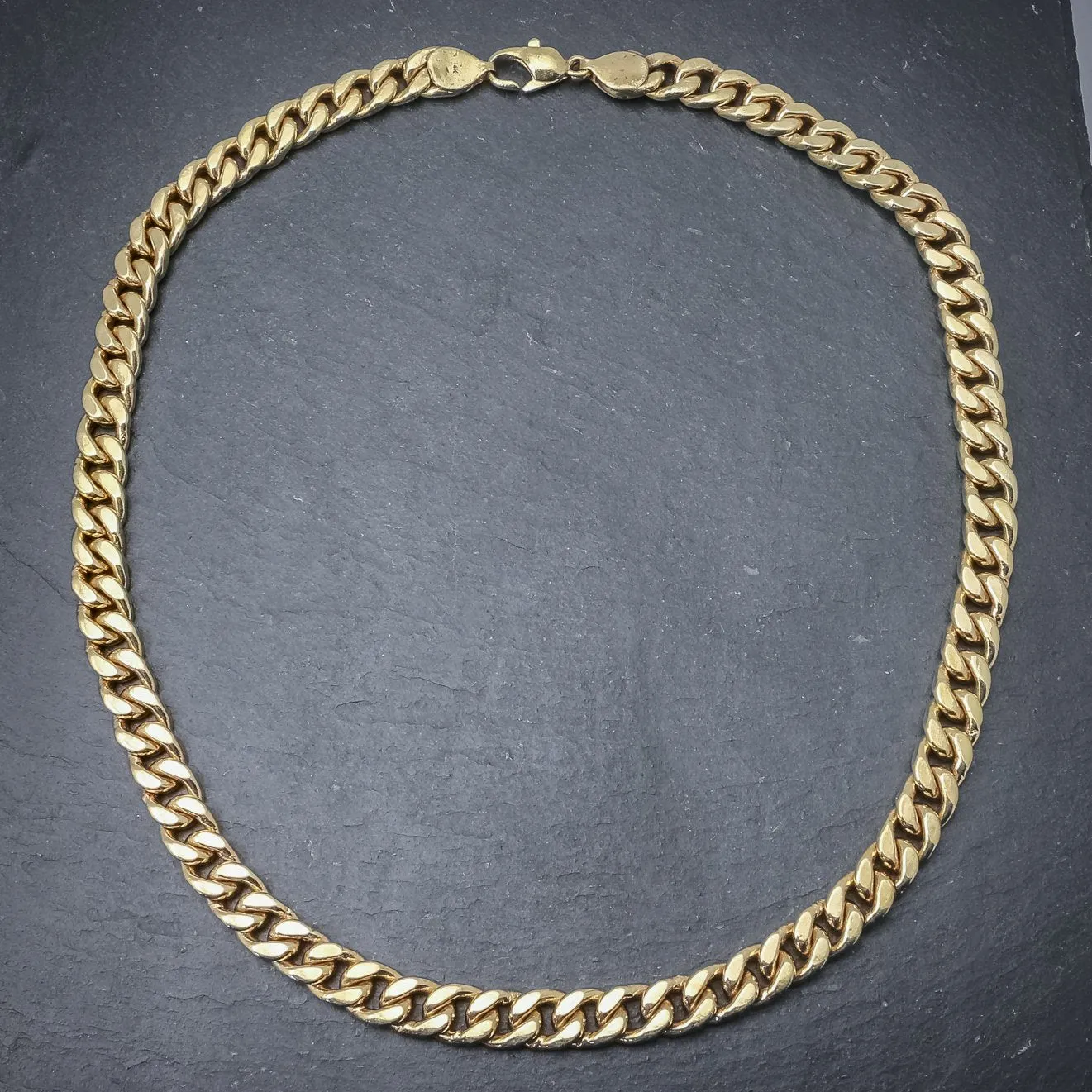 Solid Silver Chain 14Ct Yellow Gold Plated Necklace