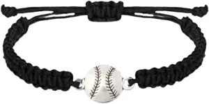 Sportybella - Baseball Bracelet, Baseball Jewelry, Adjustable Braided Baseball Bracelet, Baseball Gifts, Baseball Accessories