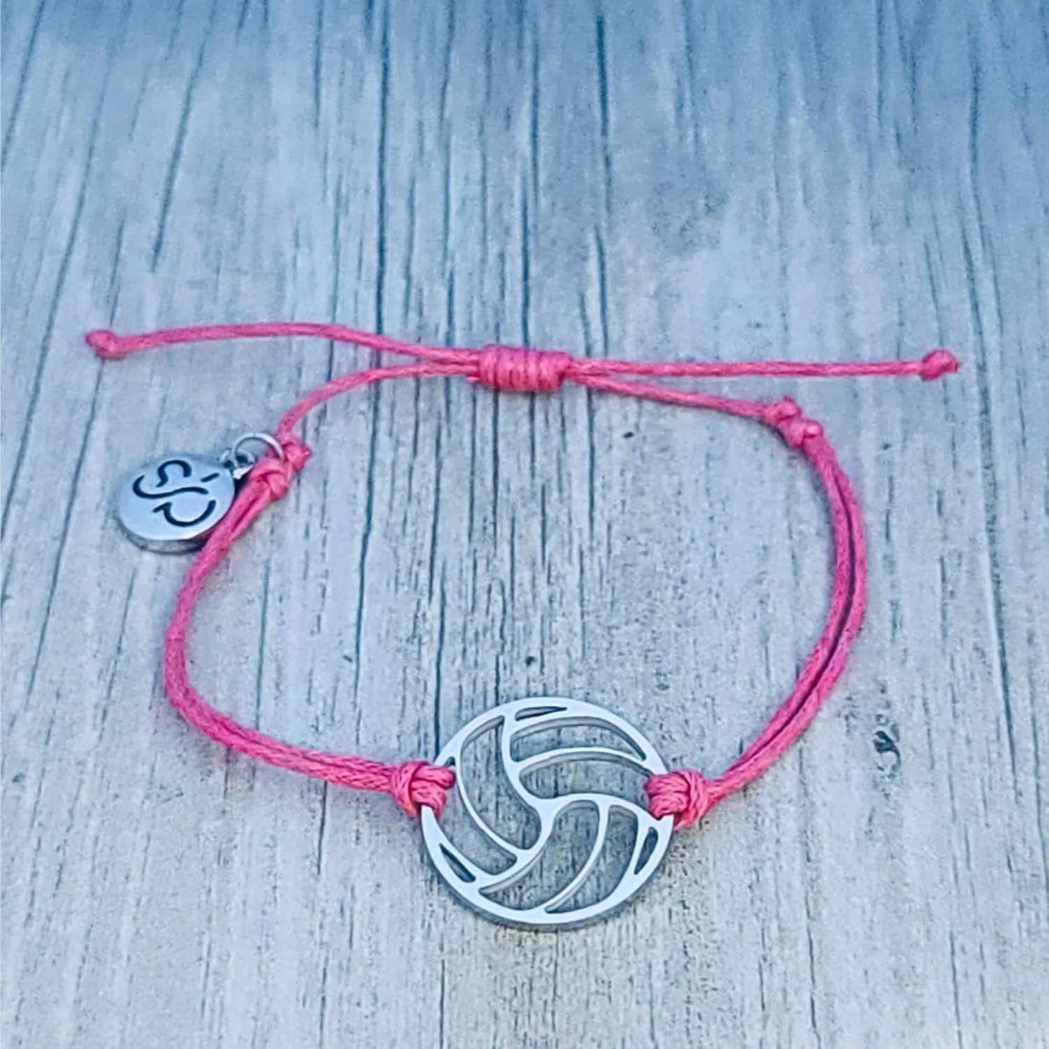 Sportybella Volleyball Bracelet - Waterproof, Girls Volleyball Jewelry, Stainless Steel Adjustable Charm Bracelet with Volleyball Charm -Gift for Female Volleyball Player