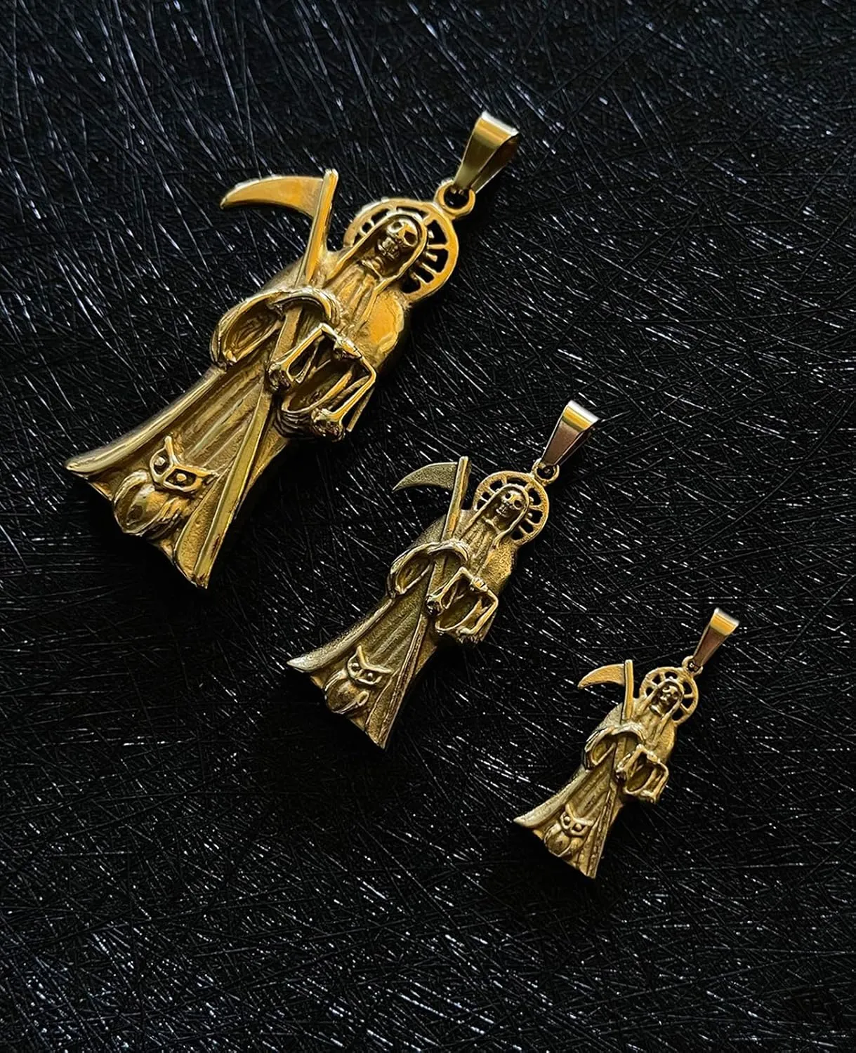 Stainless Steel Saint Jude/Santa Muerte Holy Death Grim Reaper/Lord's Prayer Bible Cross/The Good Shepherd Pope Francis Papal Cross/INRI Crucifixion Pendant