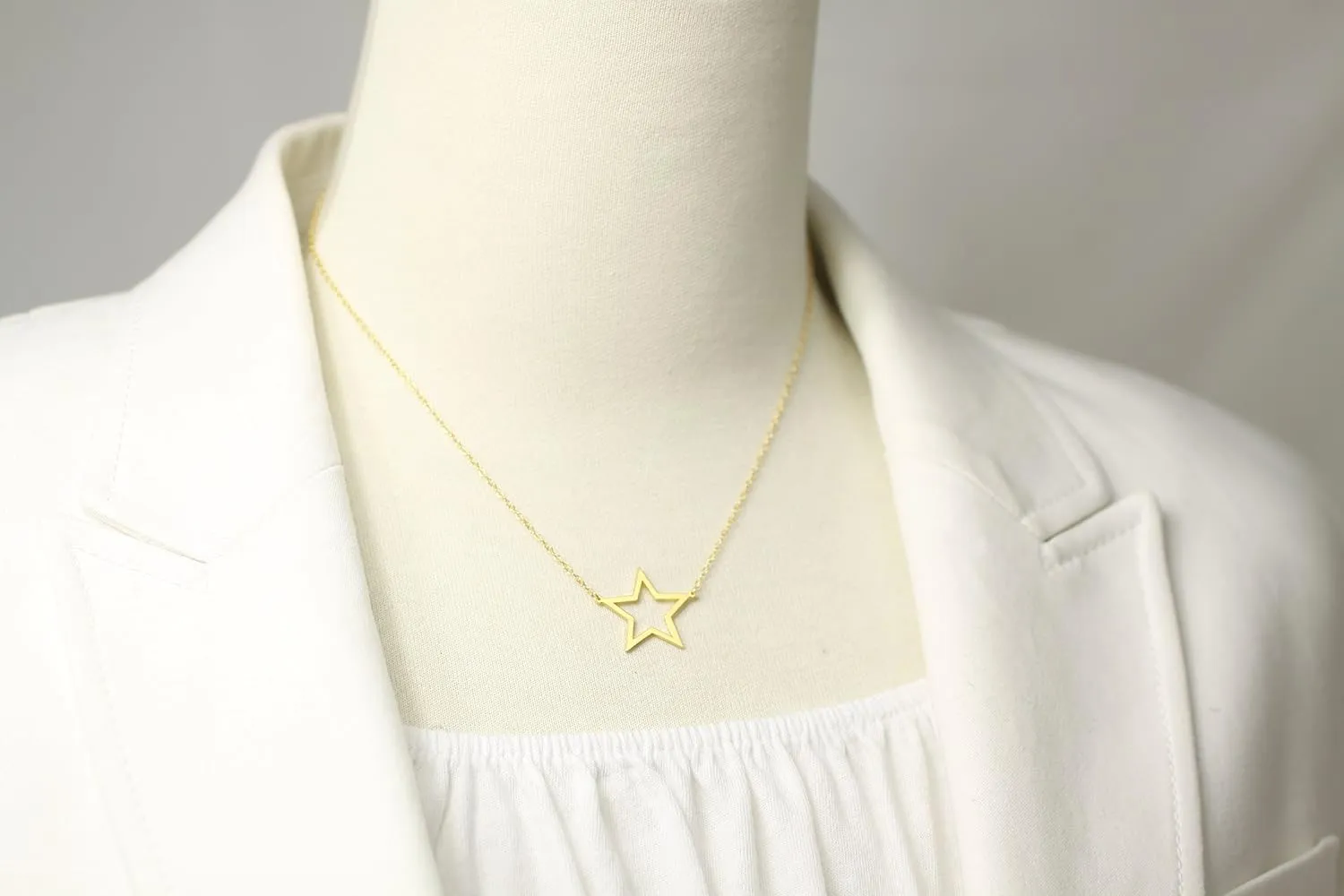Sterling Silver LARGE STAR Necklace