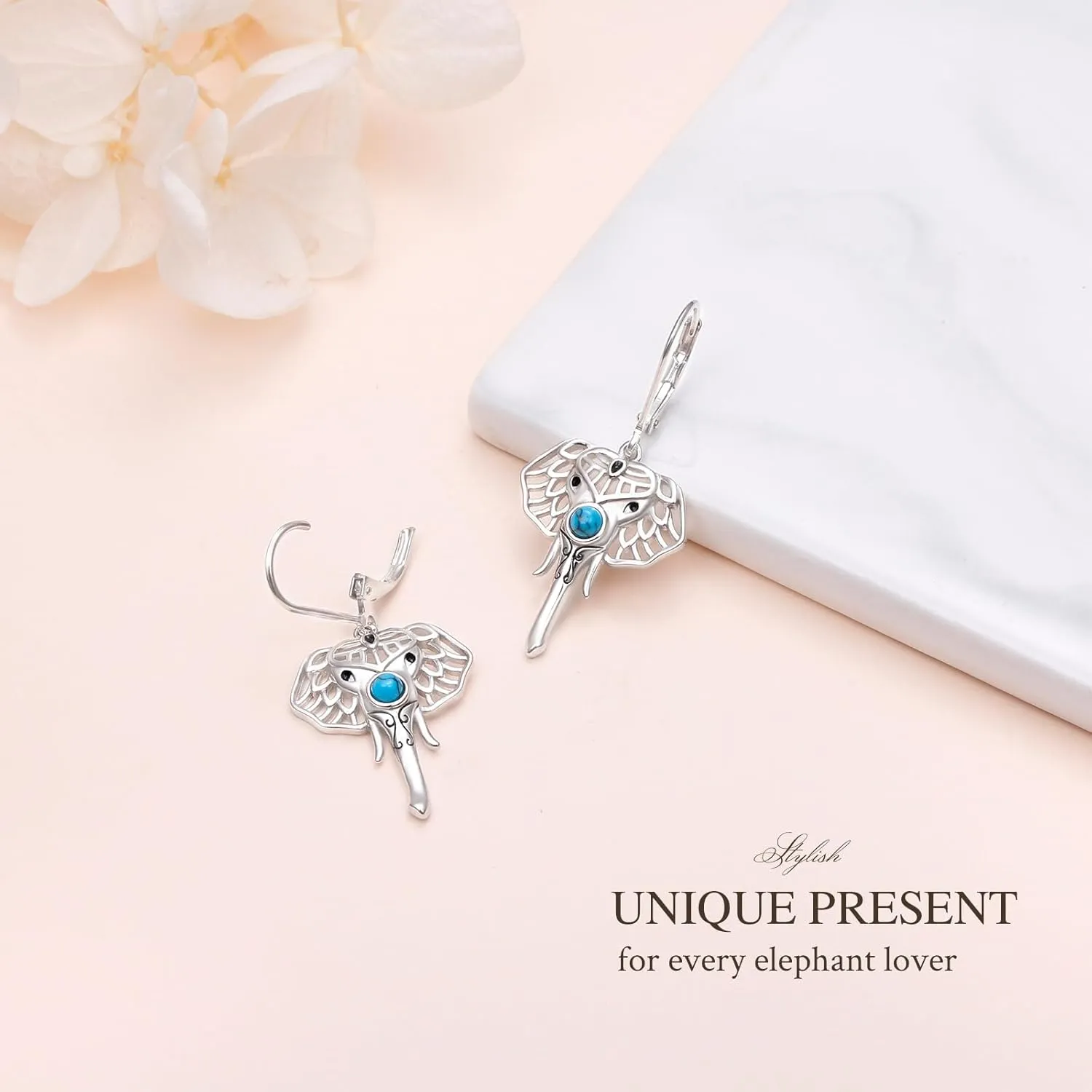 Sterling Silver Leverback Dangle Earrings for Women Teardrop Filigree 14K Gold Plated Dangly Earrings Mothers Day Gift