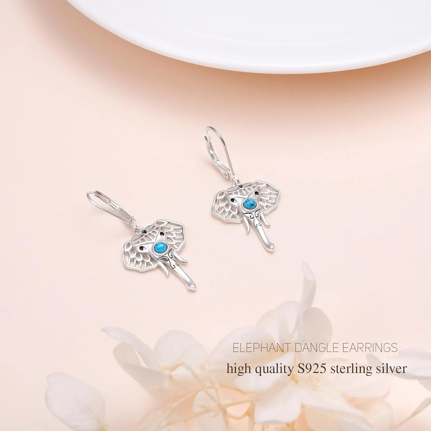 Sterling Silver Leverback Dangle Earrings for Women Teardrop Filigree 14K Gold Plated Dangly Earrings Mothers Day Gift