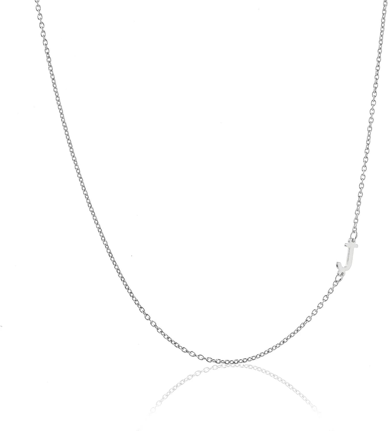 Sterling Silver Side Mini Initial Necklace