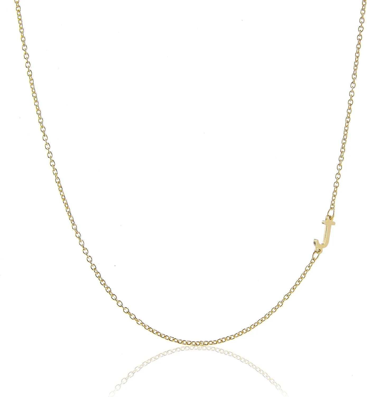 Sterling Silver Side Mini Initial Necklace
