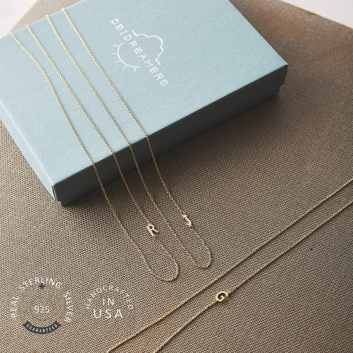 Sterling Silver Side Mini Initial Necklace