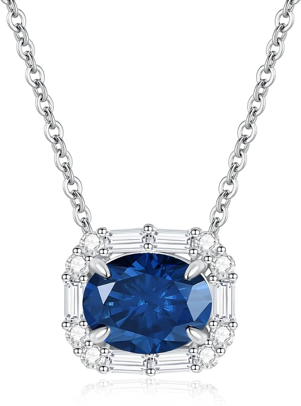 Stjarna 2Carat Moissanite Necklace for Women Platinum Plated S925 Silver Blue Moissanite Pendant D Color VVS1 Simulated Diamond Jewelry Gift