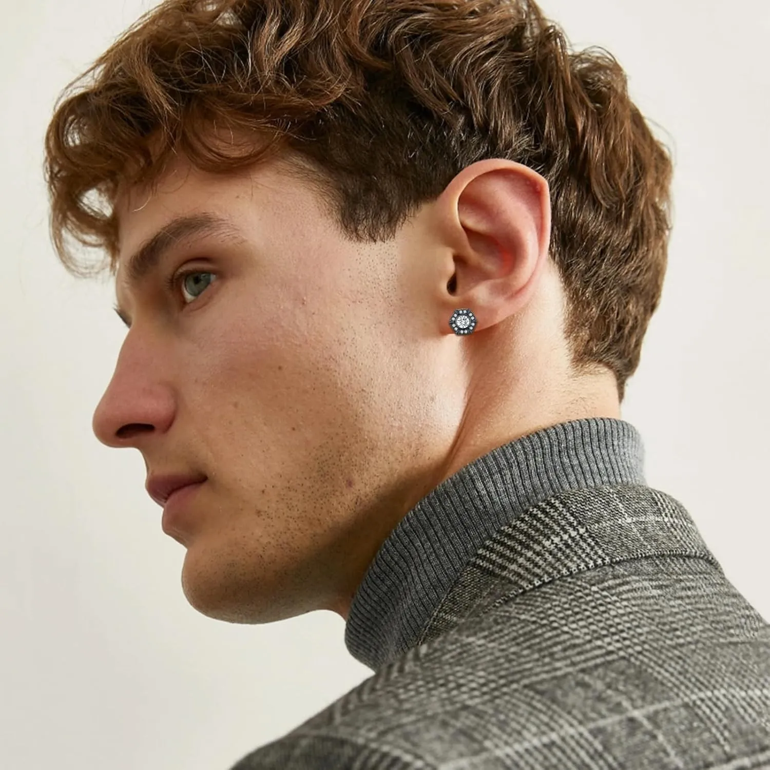 Stud Earrings 925 Sterling Silver Stud Earrings for Mens Womens Pierced Mens Earrings Jewelry Gift for Father's Day Gifts