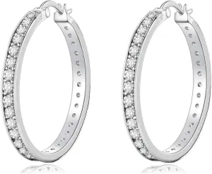 Stunning Stainless Steel Cubic Zirconia Hoop Earring for Women Hypoallergenic Jewelry for Sensitive Ears Large Big Hoop Earrings 20MM