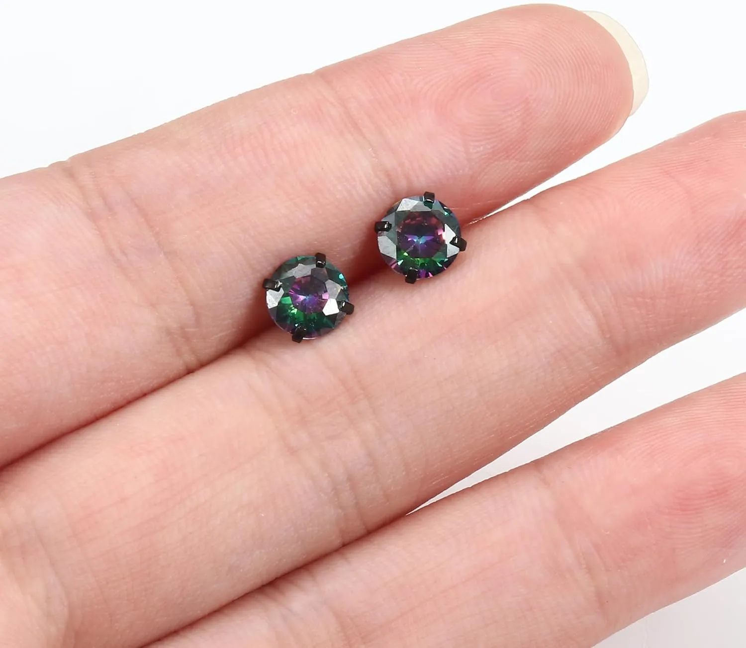 Subiceto Hypoallergenic G23 Implant Grade Titanium Screw Back Earrings 20G Pure Titanium Post for Sensitive Ears 5A Cubic Zirconia Titanium Earring Studs for Women Men Double Side Earrings Piercing Sleeper Studs Jewelry