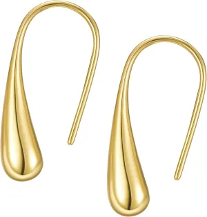 SWEETV 14K Gold Plated Statement Drop Dangle Earrings for Women, Stunning Teardrop Waterdrop Leverback Women's Earrings Jewelry Gift, 925 Sterling Silver Hypoallergenic