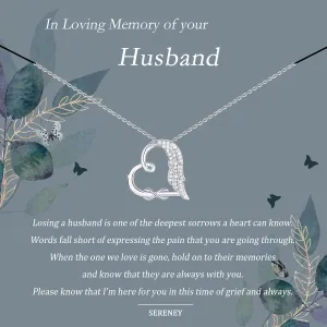 Sympathy Gifts for Loss of Loved One, Sterling Silver Angel Wing Infinity Heart Pendant Necklace as Memorial Bereavement Condolence Funeral Gifts, In Memory of Loved One Mom Dad Son Husband Miscarriage Necklace