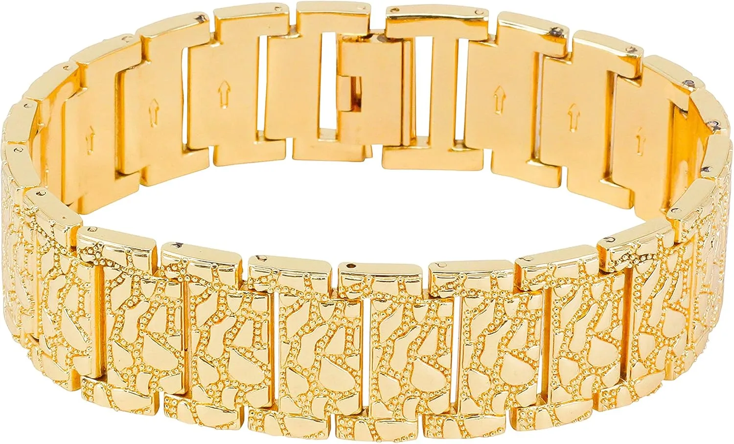 Techno Pave Men's 45mm Nugget Design Watch & Bracelet Set, Diamond Accent Dial