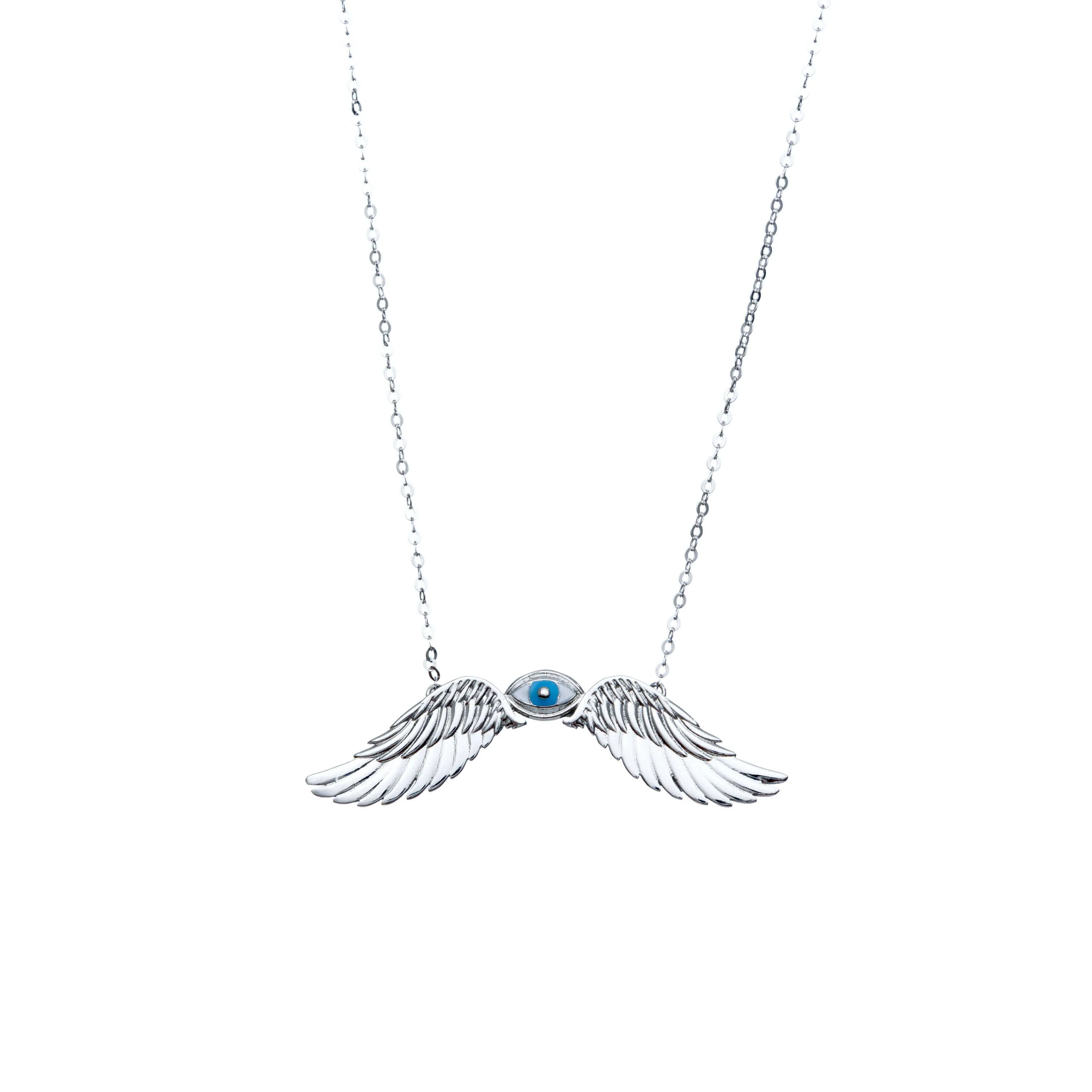 The eye of the sky - chain necklace - silver 925 - white rhodium plated - unisex