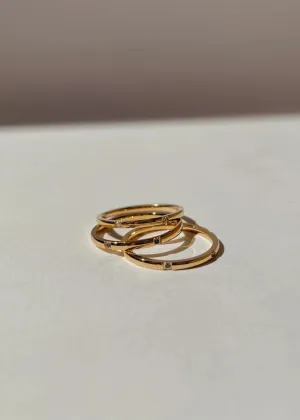 Thin Stone Stacker Ring | Emerald Blue