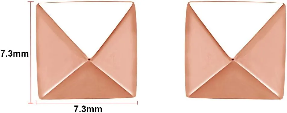 Three Dimensional Pyramid Stud Earrings In 14k Gold Plated 925 Sterling Silver For Women Valentine's Day Gift For Her
