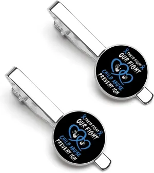 Tie Clip for Men,Round Tie Bar Clips And Cufflinks Set for Luxury Clothing Accessories 2 Pcs