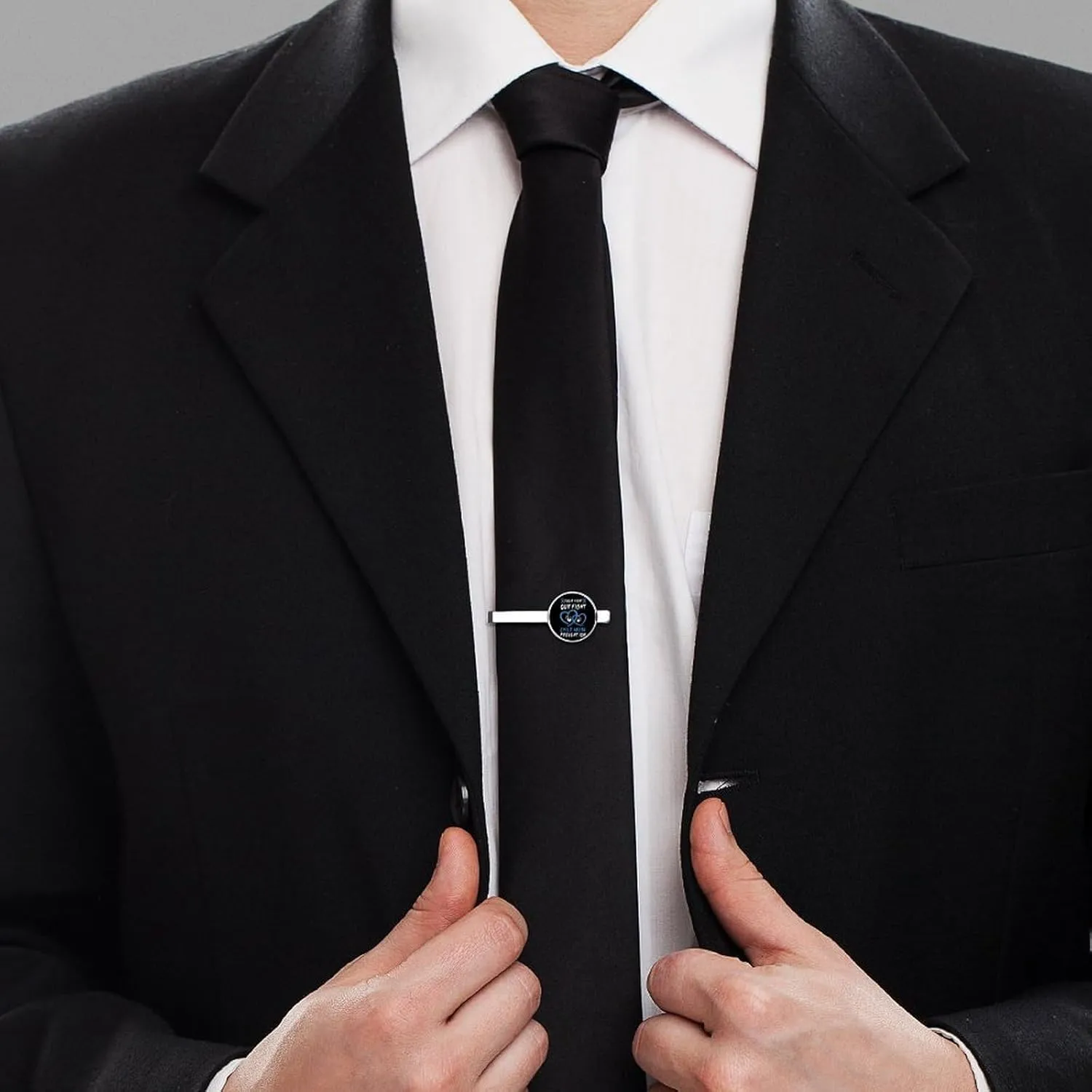 Tie Clip for Men,Round Tie Bar Clips And Cufflinks Set for Luxury Clothing Accessories 2 Pcs