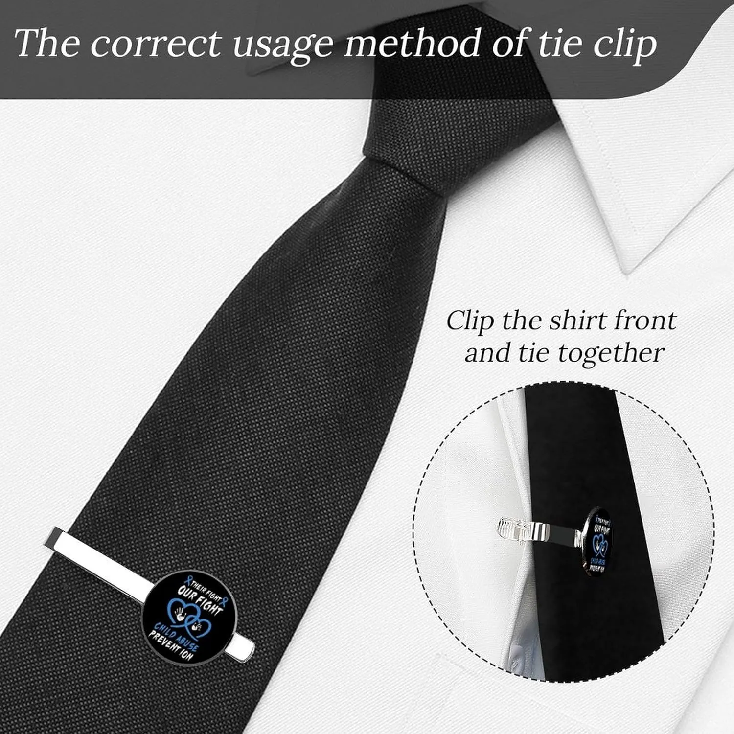 Tie Clip for Men,Round Tie Bar Clips And Cufflinks Set for Luxury Clothing Accessories 2 Pcs