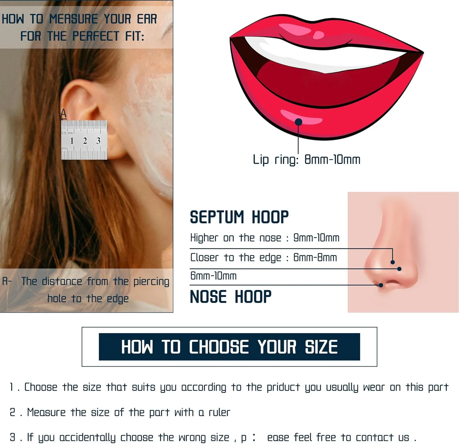 Titanium Septum Rings, Nose Rings Hoops for Women, Segment Nose Rings 16G 8mm/10mm Hypoallergenic Cartilage Conch Helix Rook Hoop Earrings