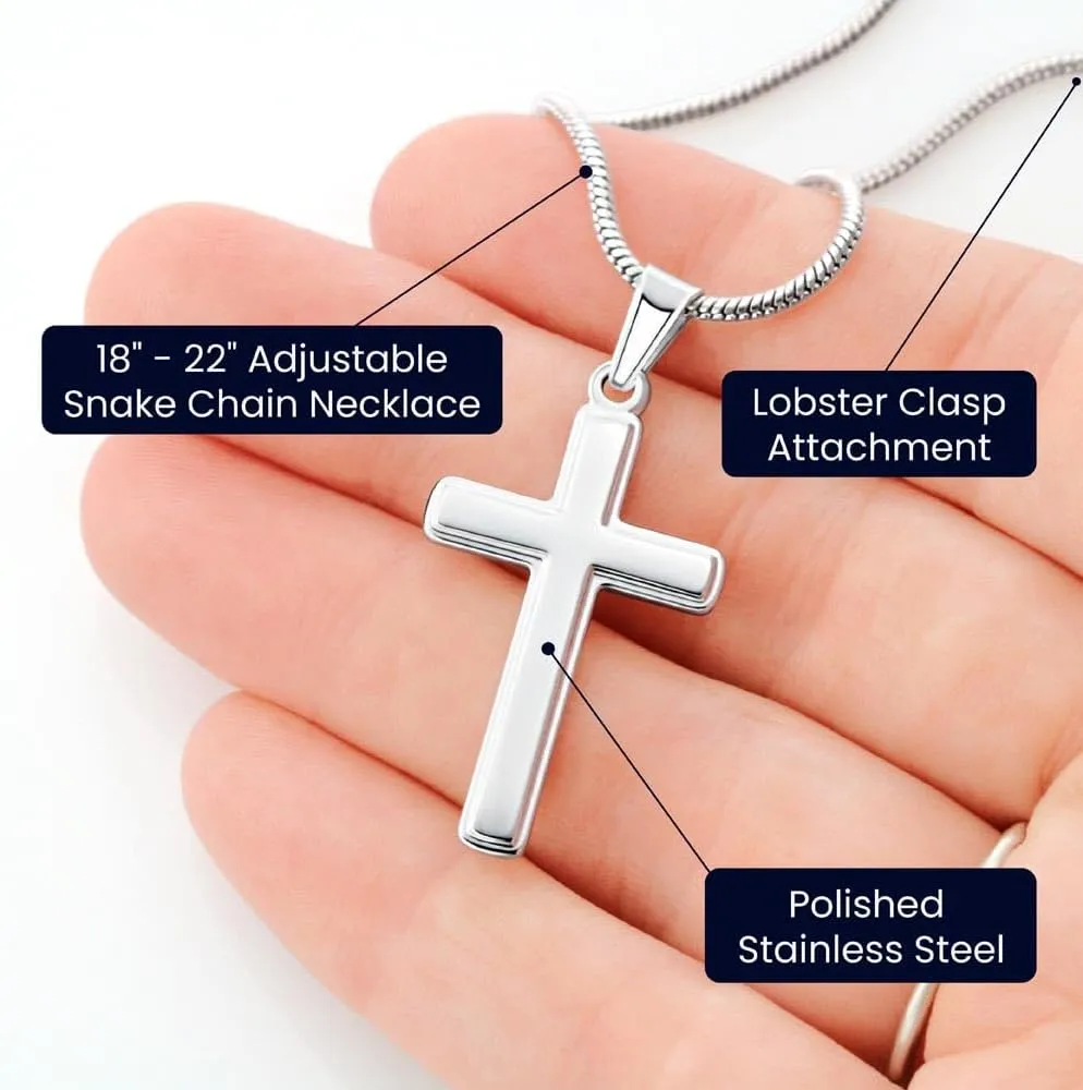 To My Boy Cross Necklace, Father & Son, Mother & Son, Cross Necklace For Boys