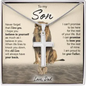 To My Boy Cross Necklace, Father & Son, Mother & Son, Cross Necklace For Boys