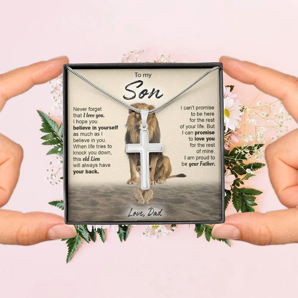 To My Boy Cross Necklace, Father & Son, Mother & Son, Cross Necklace For Boys