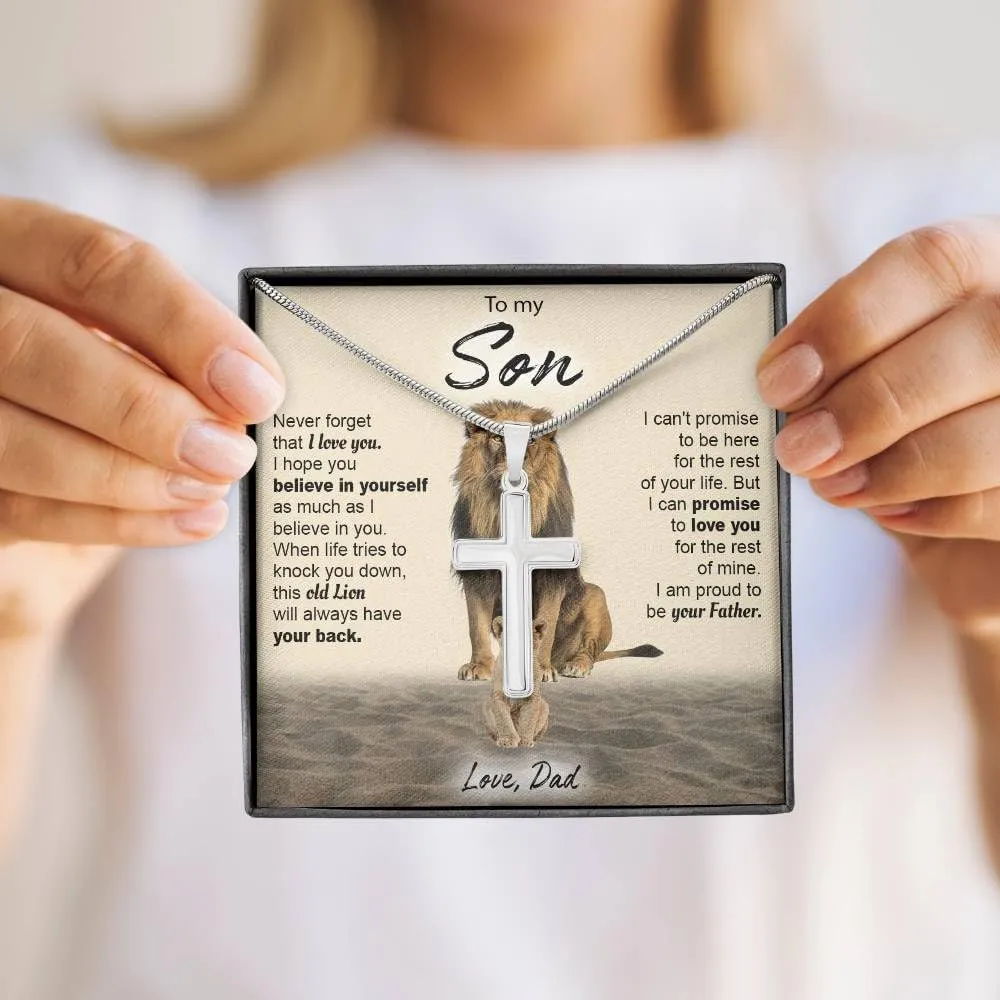To My Boy Cross Necklace, Father & Son, Mother & Son, Cross Necklace For Boys