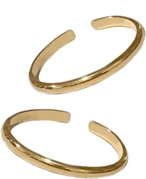 TOE RINGS & THINGS | Set of Two | 1mm Half Round Adjustable Toe Ring | Unisex