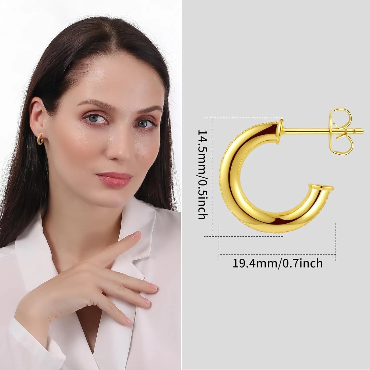 ToHeart Gold Stud earrings Women Hypoallergenic