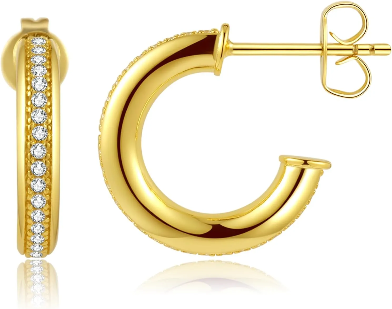 ToHeart Gold Stud earrings Women Hypoallergenic
