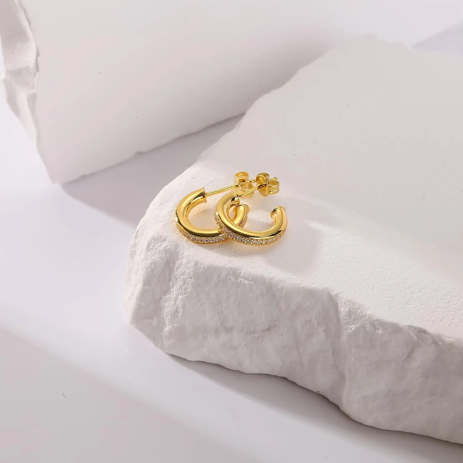 ToHeart Gold Stud earrings Women Hypoallergenic