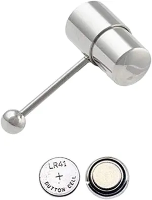Tongue Bar Stainless Steel Vibration Tongue Ring Piercing Jewelry Barbell Ornament Silver