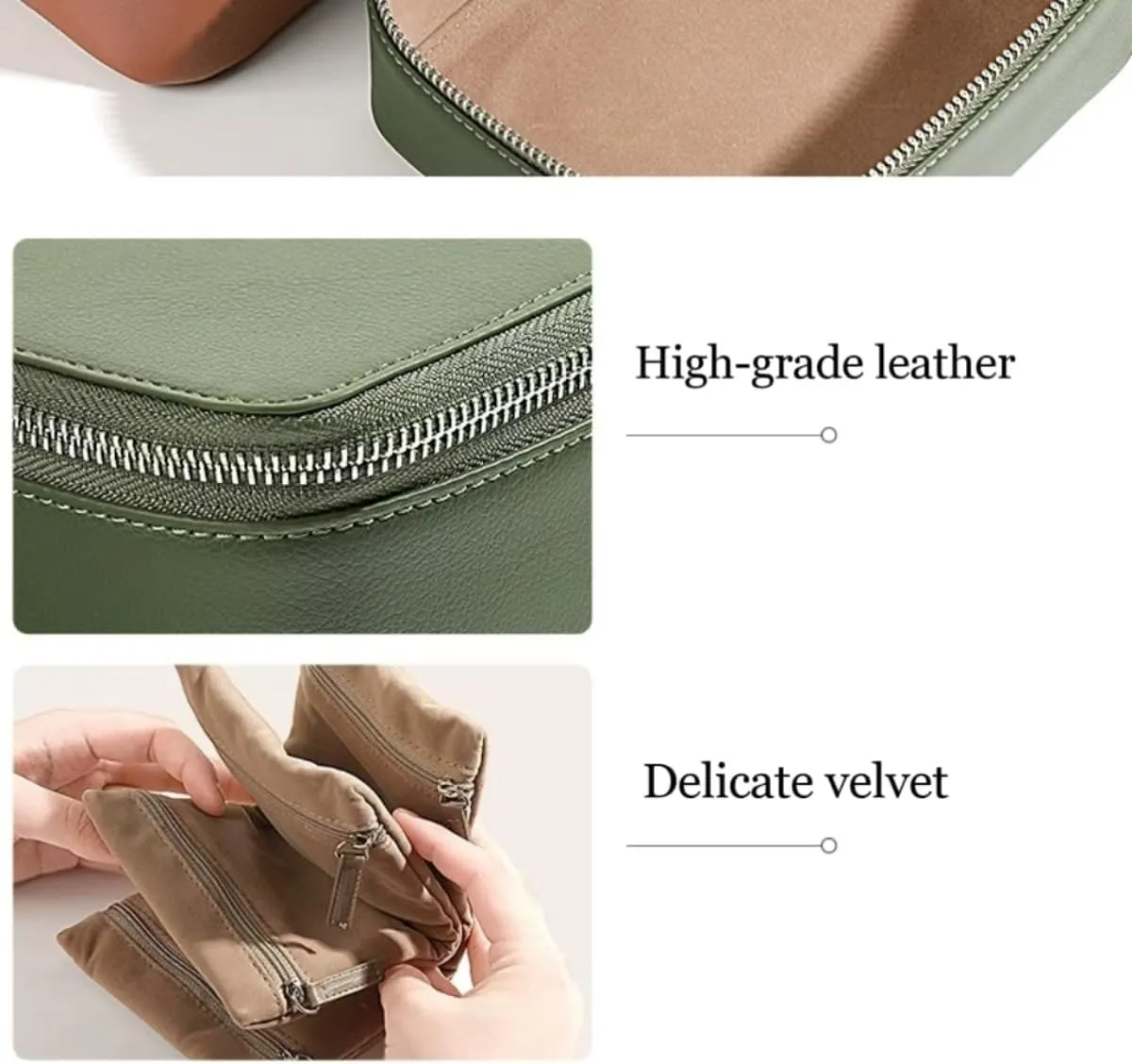 Travel Jewelry Box with 4 Velvet Bags Pouch with Zipper Jewelry Case for Necklace Bangle Watch Bracelet Earrings Organizer Women Men Girls Gift