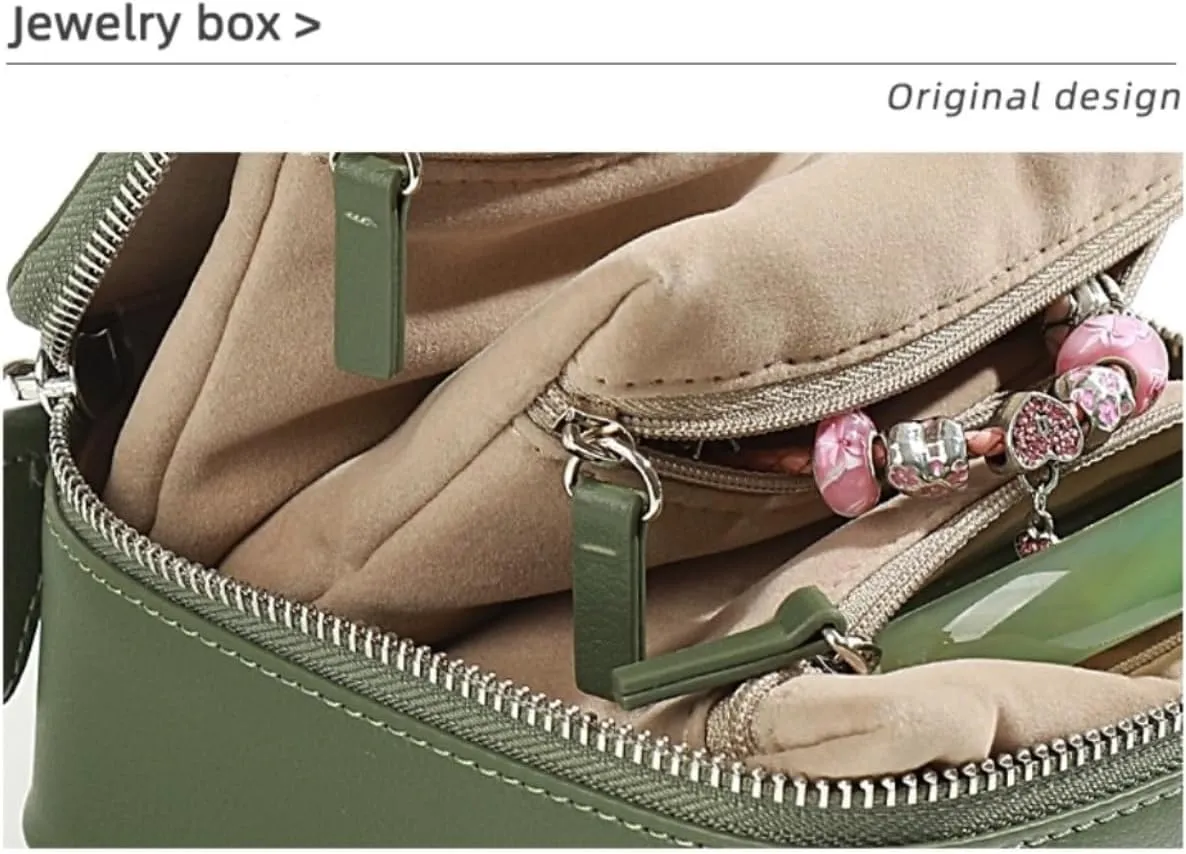 Travel Jewelry Box with 4 Velvet Bags Pouch with Zipper Jewelry Case for Necklace Bangle Watch Bracelet Earrings Organizer Women Men Girls Gift