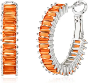 Trendy CZ Gold Hoop Earrings for Women, Lightweight Chunky Silver Earrings for Women 14K Real Gold Plated Hoops Earrings Hypoallergenic Earrings Jewelry