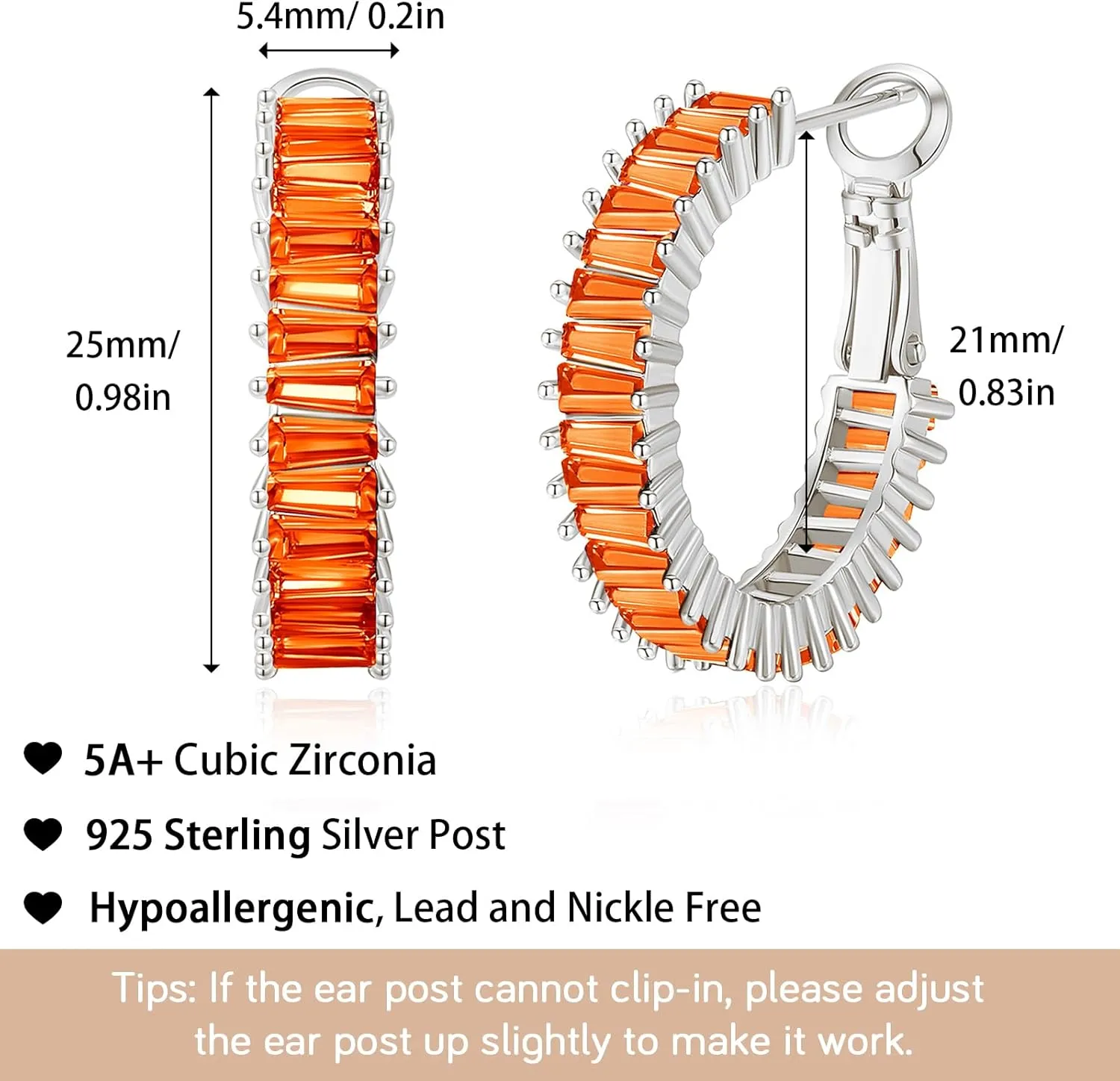 Trendy CZ Gold Hoop Earrings for Women, Lightweight Chunky Silver Earrings for Women 14K Real Gold Plated Hoops Earrings Hypoallergenic Earrings Jewelry