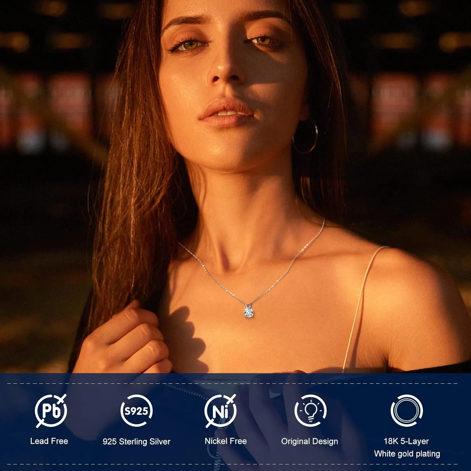 TUHE Moissanite Necklace for Women 0.1-12.0CT(3-15mm) Moissanite Pendant 18k Gold Plated Sterling Silver Necklace Round Solitaire Pendant with 18 2 Inch Chain Jewelry for Mom/Wife Mothers Day Gift