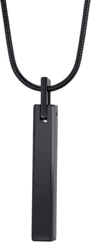 Tungsten Steel Bar Pendant Necklace for Men and Women 24 Inch Snake Chain