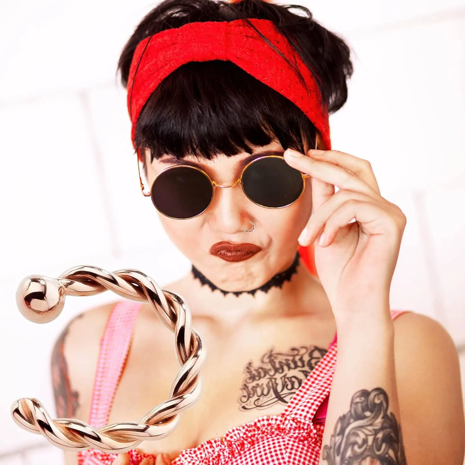 Twisted Rope Nose Ring Twisted Wire Nose Stud Single Piercing Nose Ring Body Piercing Nose Rings 22 Gauge
