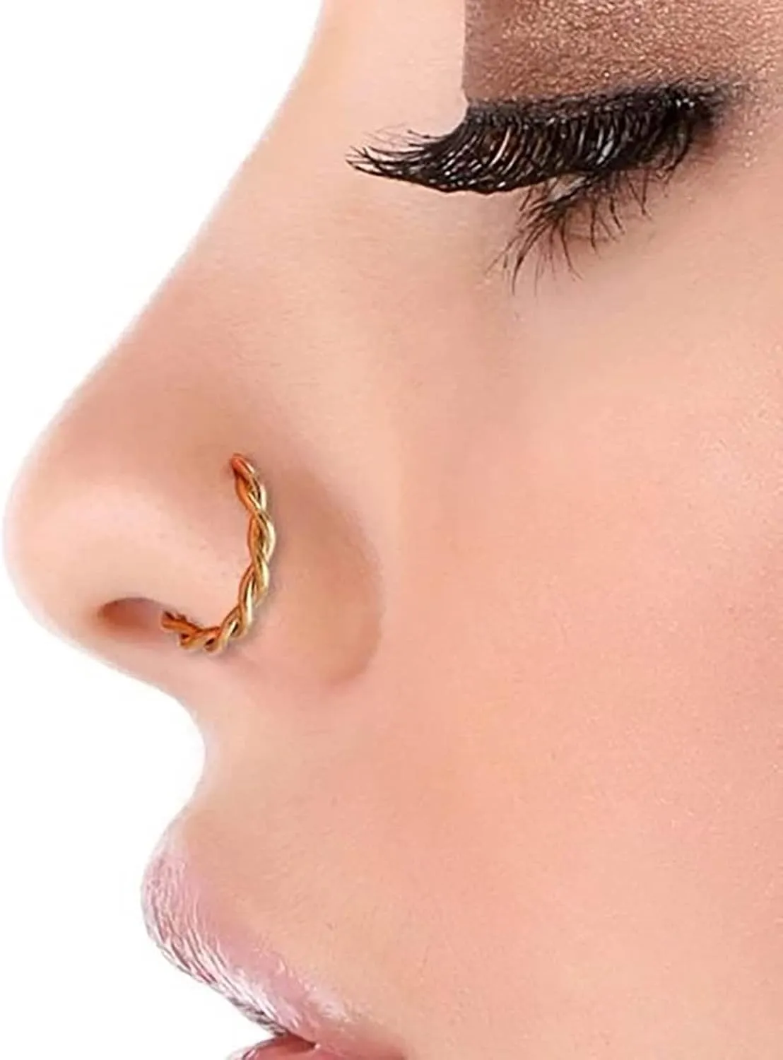 Twisted Rope Nose Ring Twisted Wire Nose Stud Single Piercing Nose Ring Body Piercing Nose Rings 22 Gauge