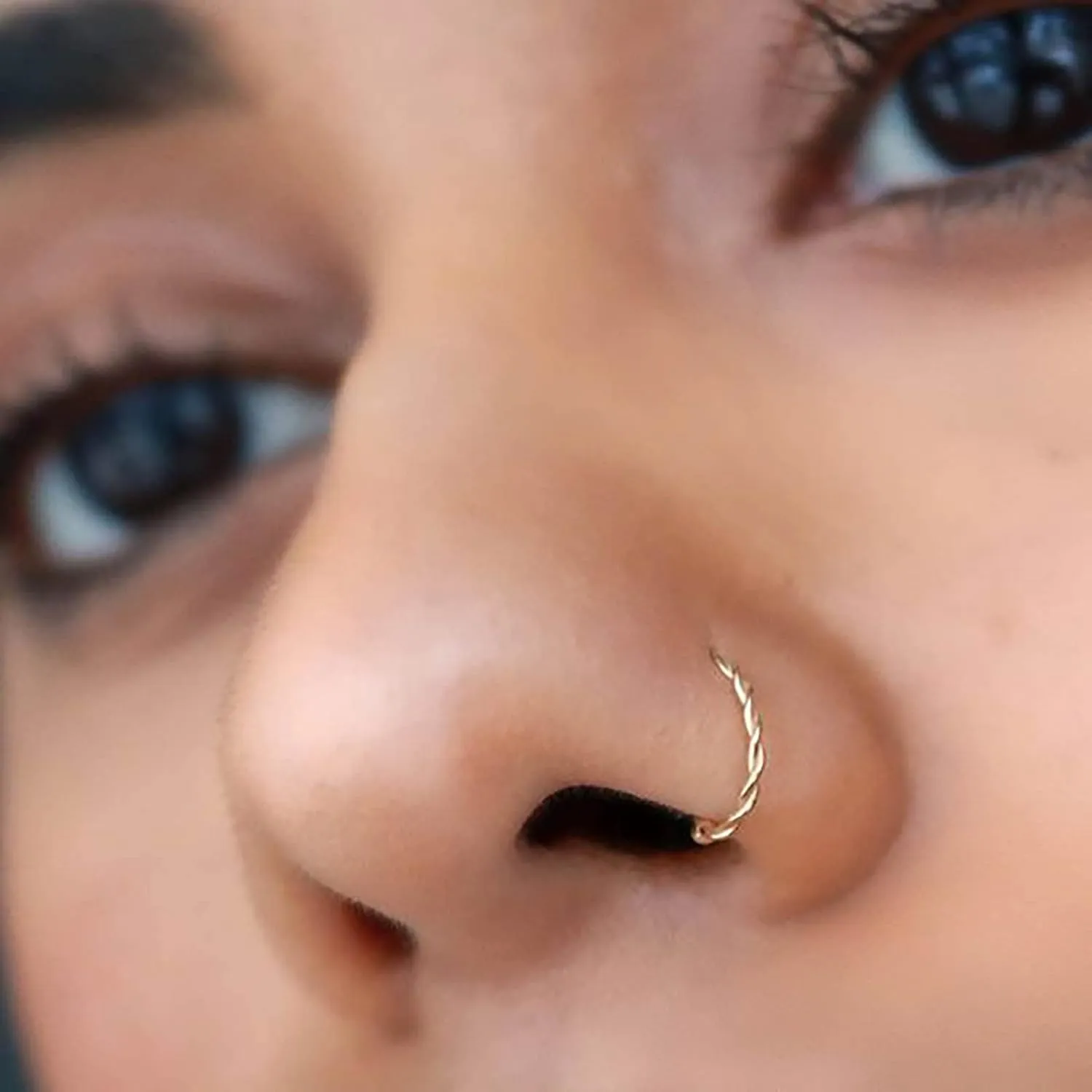 Twisted Rope Nose Ring Twisted Wire Nose Stud Single Piercing Nose Ring Body Piercing Nose Rings 22 Gauge