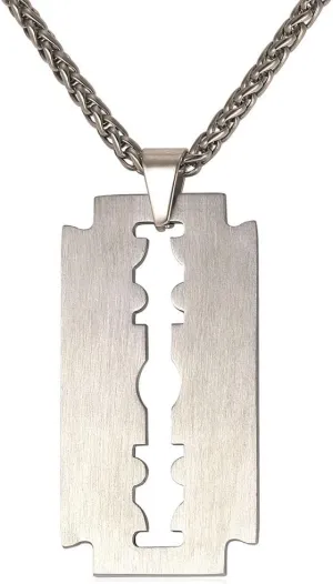 U7 Punk Necklaces Stainless Steel 18K Gold Plated Large Hip Hop Dagger/Knife/Sword/Steampunk Gear/Large Razor Blade Pendant Necklace for Men Women, Chain 22-24 Inches