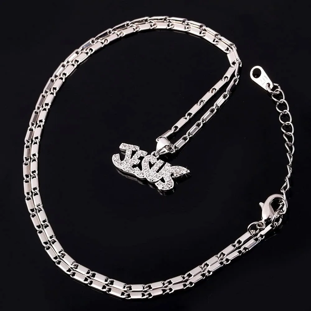 U7 Russian Orthodox Cross Pendant/Praying Hands/Ichthys Sign for Men Women Stainless Steel 18K Gold Plated Jesus Pendant Christian Religious Necklaces, Length 22" Silver Black Gold