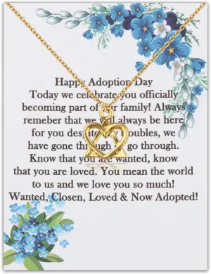 UJIMS Adoption Gift Adoption Triad Symbol Bracelets Gotcha Day Jewelry Adoption Heart Pendant Necklace for Stepmom Stepdaughter