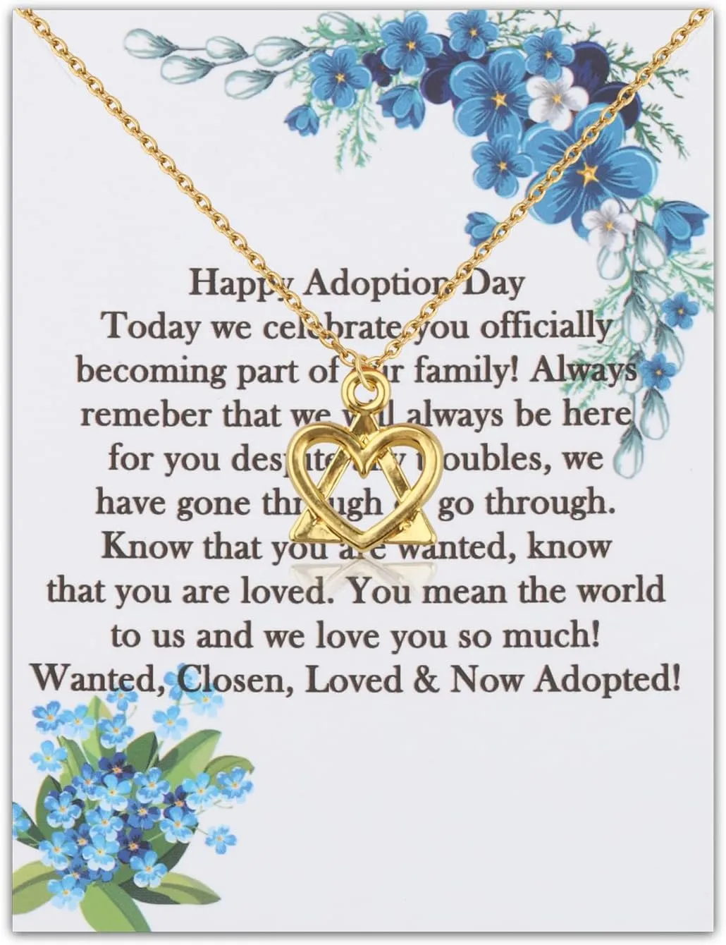 UJIMS Adoption Gift Adoption Triad Symbol Bracelets Gotcha Day Jewelry Adoption Heart Pendant Necklace for Stepmom Stepdaughter